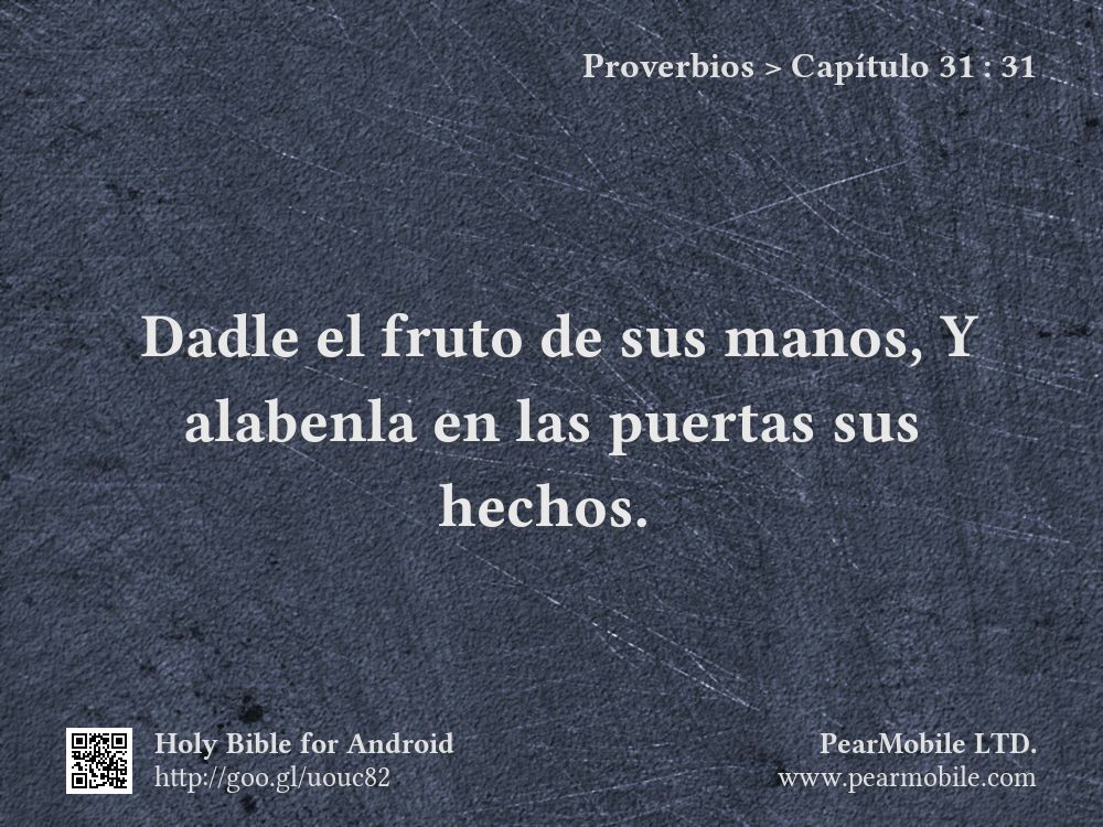 Proverbios, Capítulo 31:31